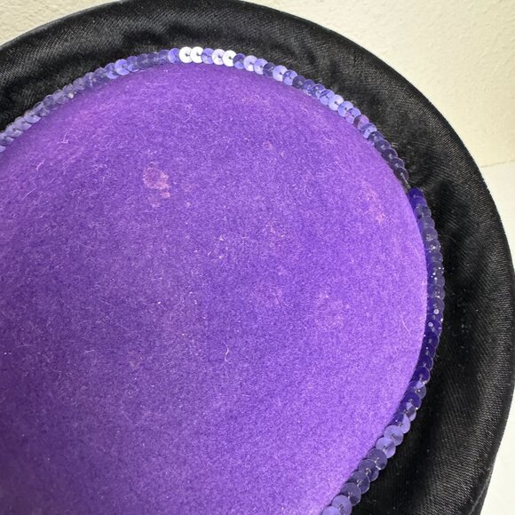 Deborah New York Vintage Hat Wool Purple Velvet Black main image 9